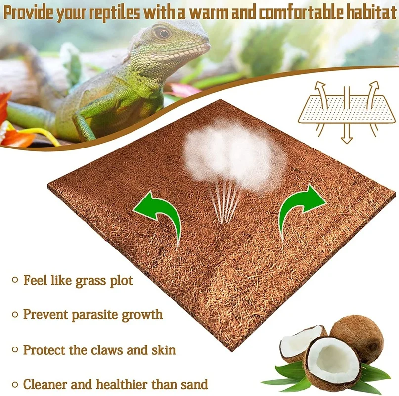 سجادة للزواحف من ألياف جوز اله - مراجعة Substrate Coconut Fiber وسعره