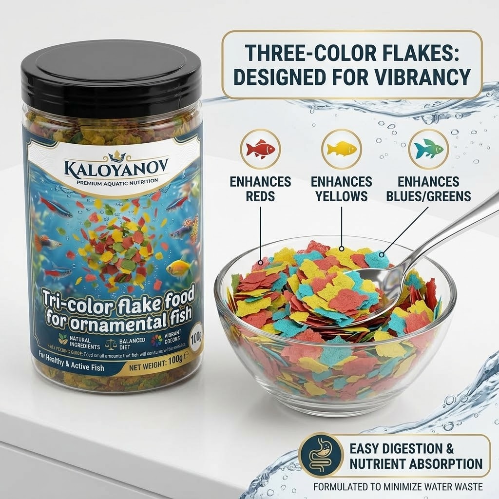طعام أسماك فاخر بثلاثة ألوان غ - مراجعة Tetra Food Tropical Flakes وسعره